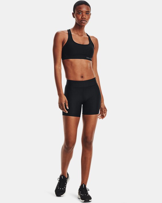 Women's HeatGear® Armour Shorts - Mid, Black, pdpMainDesktop image number 2